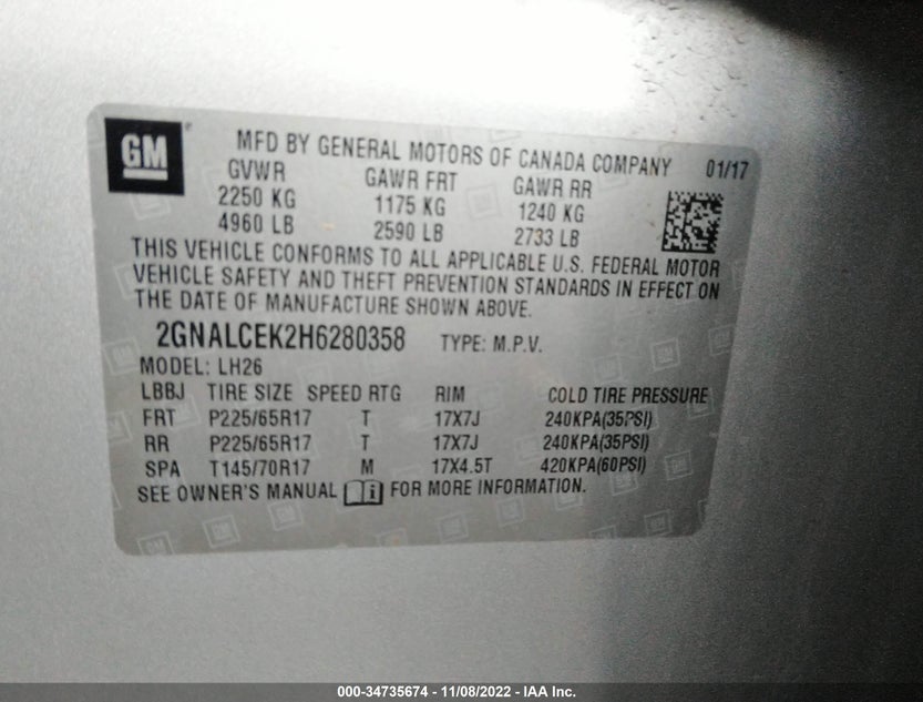 2GNALCEK2H6280358