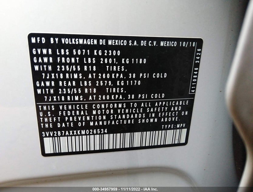 3VV2B7AXXKM026534