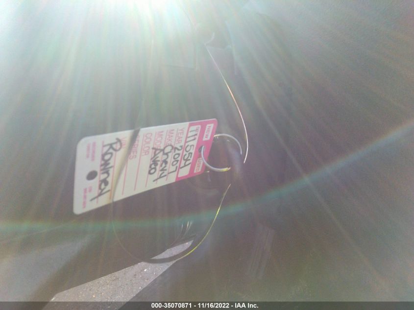 2007 Chevrolet Aveo Ls VIN: KL1TD666X7B710366 Lot: 35070871