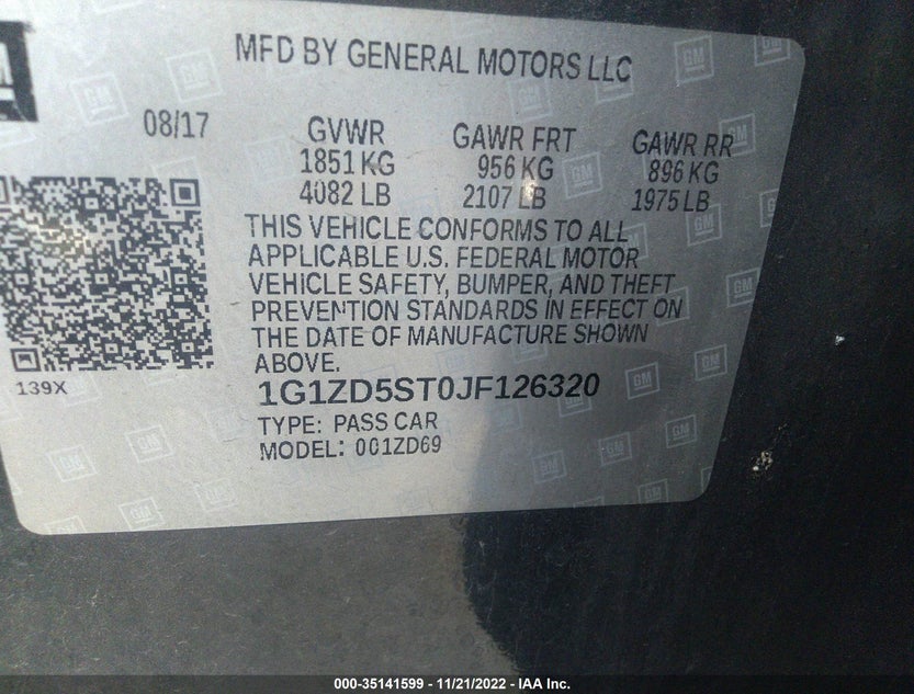 1G1ZD5ST0JF126320