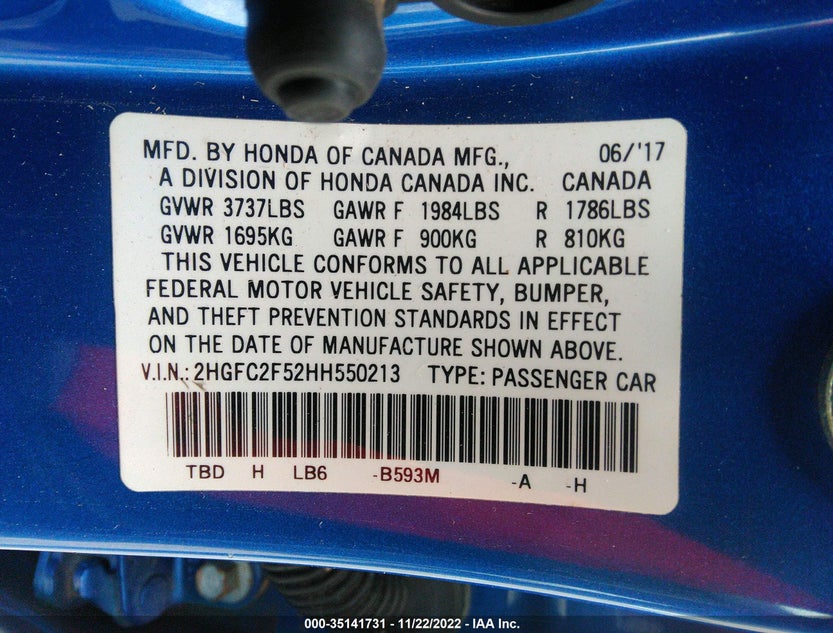 2HGFC2F52HH550213