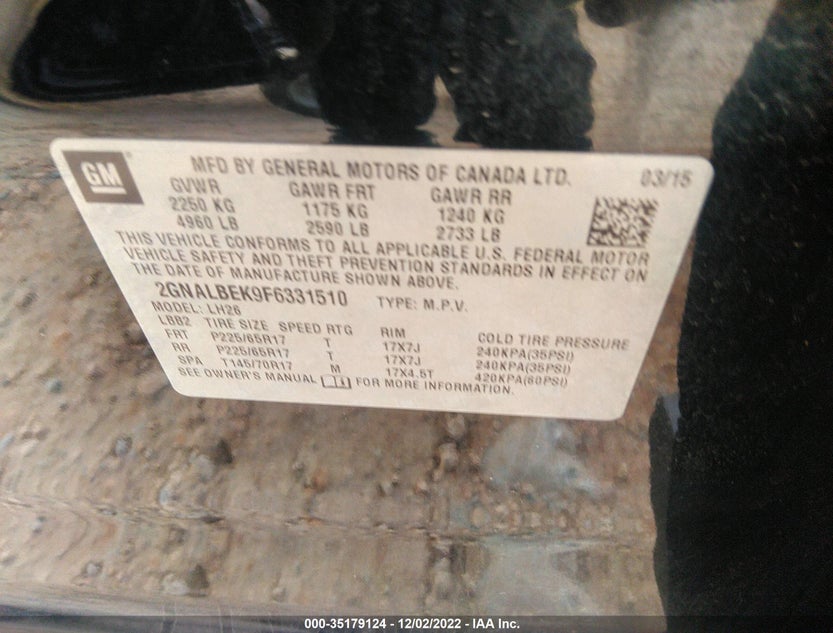 2GNALBEK9F6331510