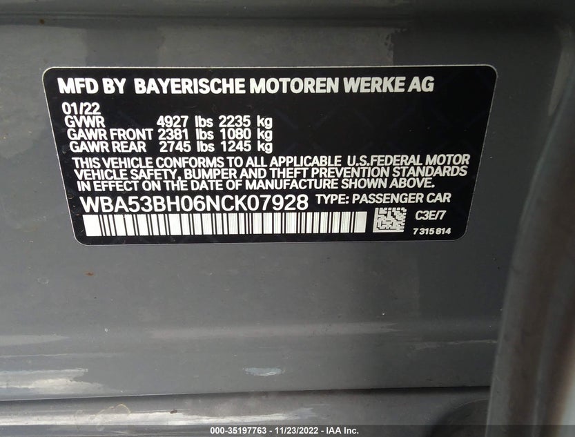 WBA53BH06NCK07928