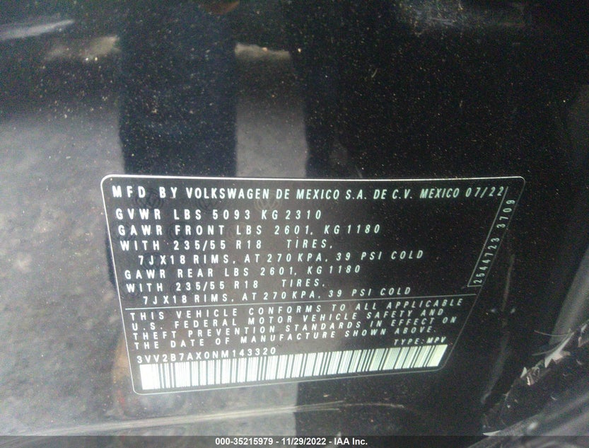 3VV2B7AX0NM143320