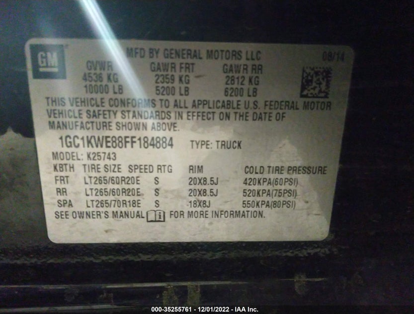 1GC1KWE88FF184884