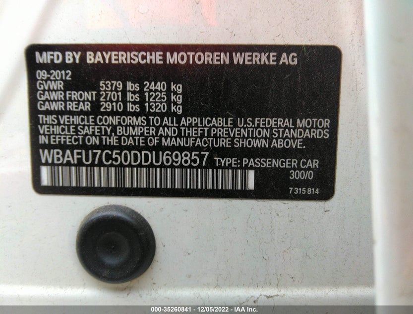 WBAFU7C50DDU69857
