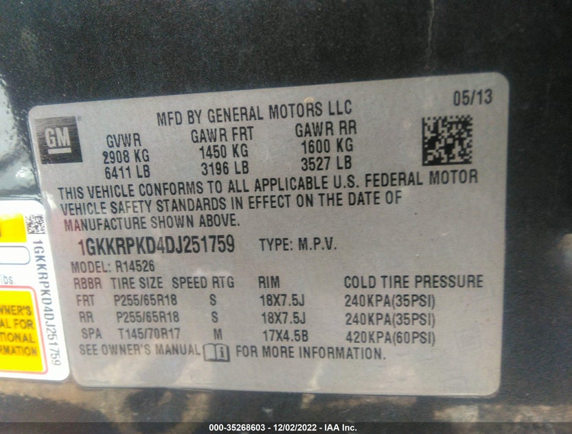 1GKKRPKD4DJ251759