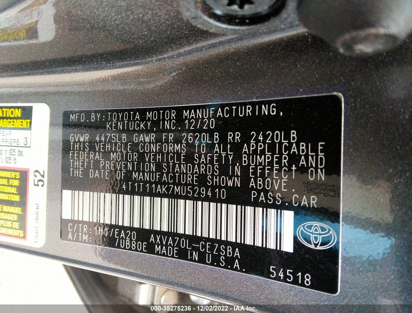 4T1T11AK7MU529410