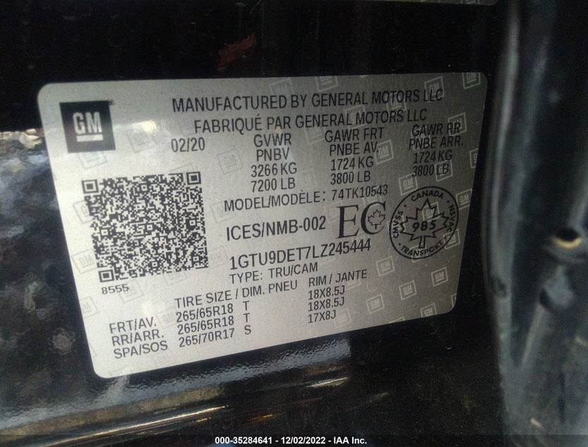 1GTU9DET7LZ245444
