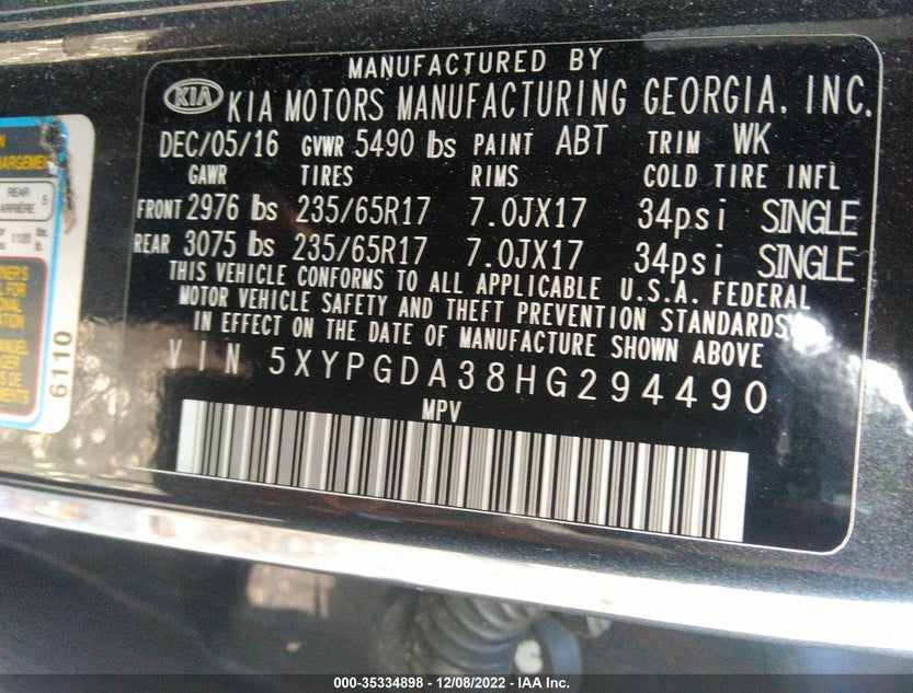 5XYPGDA38HG294490