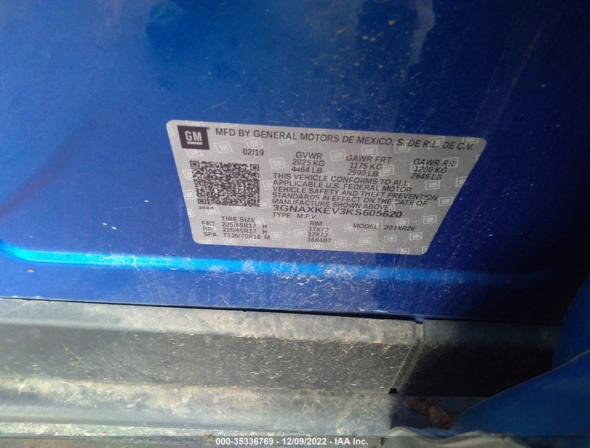 3GNAXKEV3KS605620