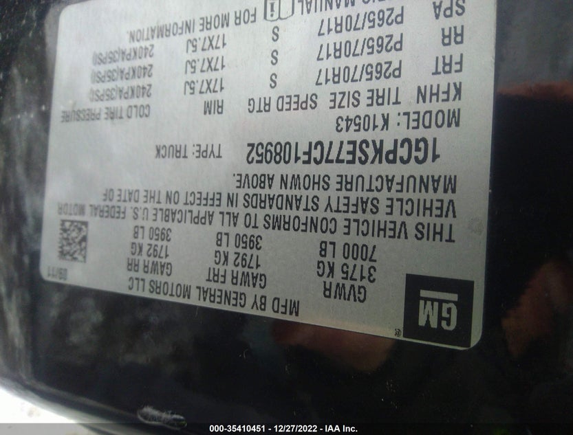 1GCPKSE77CF108952