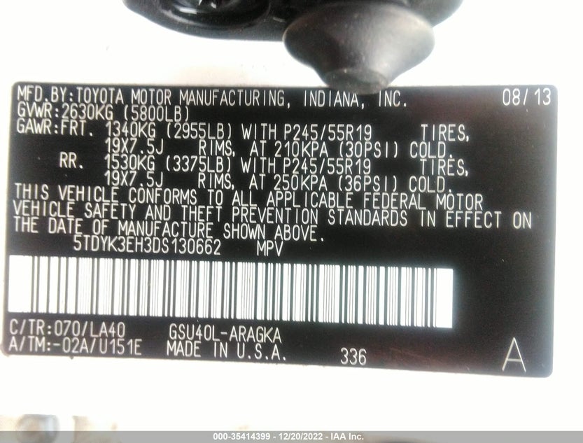 5TDYK3EH3DS130662