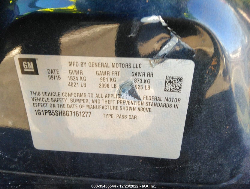 1G1PB5SH8G7161277