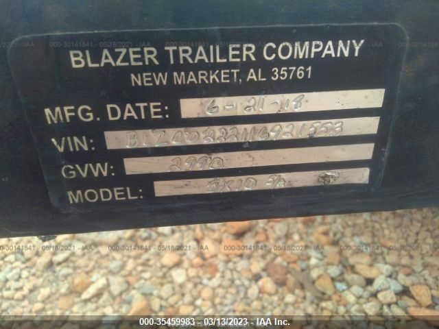 BLZC0222116921553 2019 Utility Trailer Mfg