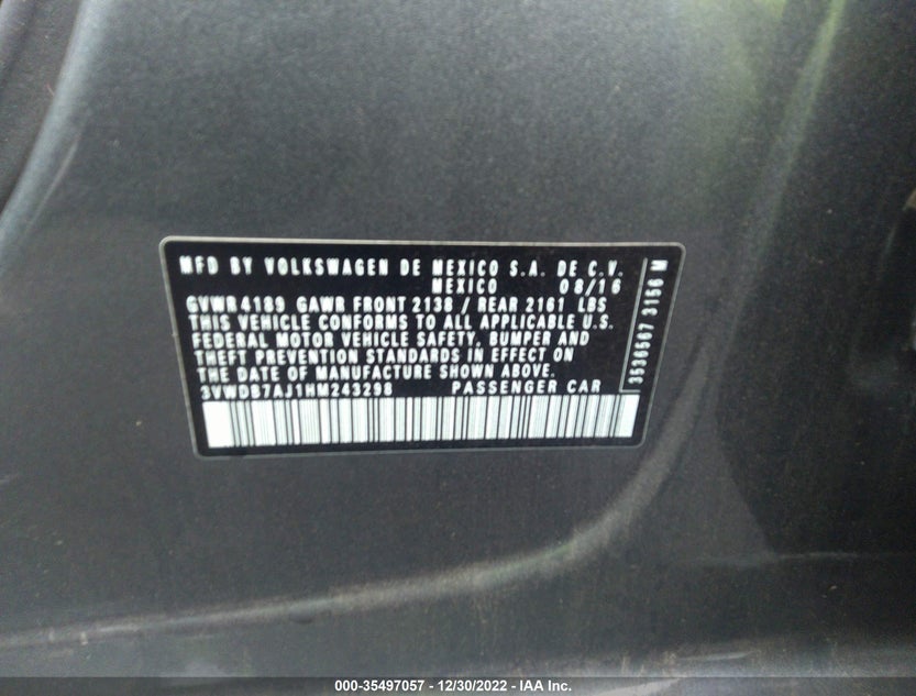 3VWDB7AJ1HM243298