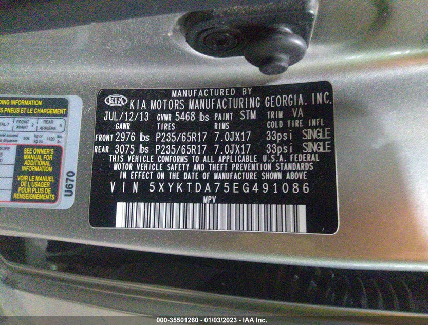 5XYKTDA75EG491086