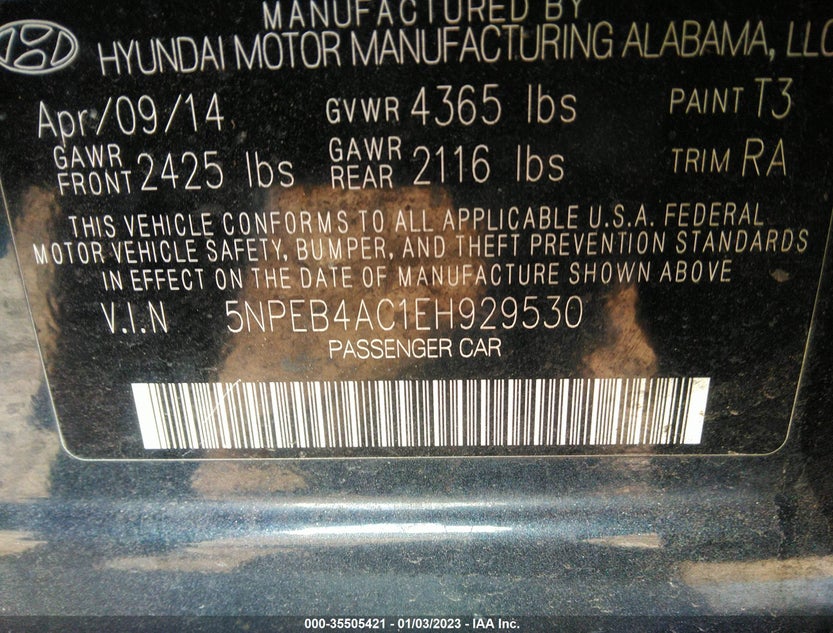 5NPEB4AC1EH929530
