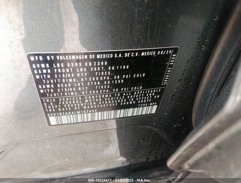 3VV1B7AX4LM167404