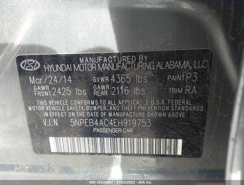 5NPEB4AC4EH919753
