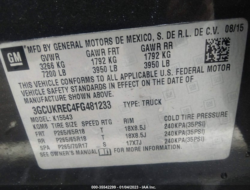 3GCUKREC4FG481233