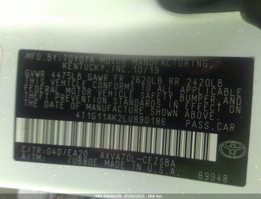 4T1G11AK2LU890186
