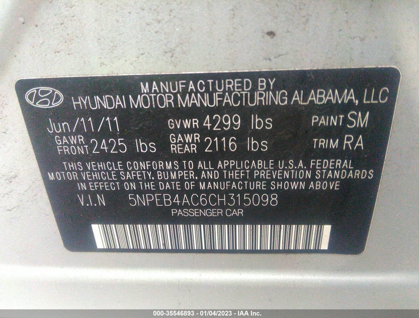5NPEB4AC6CH315098