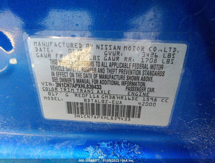 3N1CN7APXHL839433