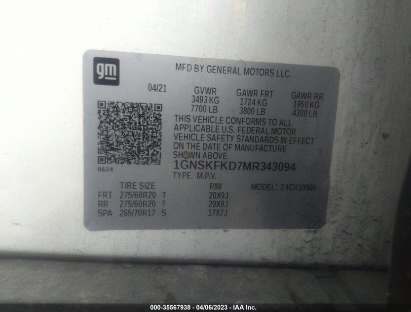 1GNSKFKD7MR343094