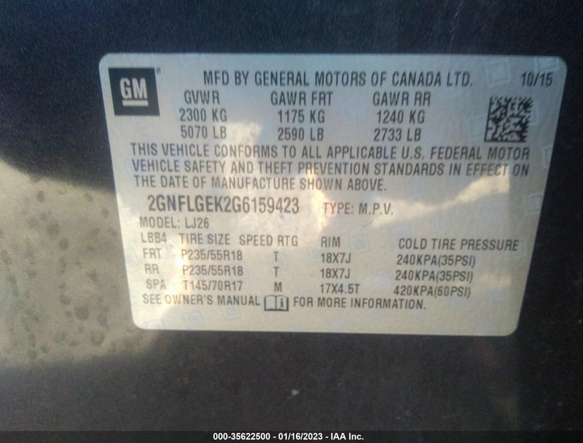 2GNFLGEK2G6159423