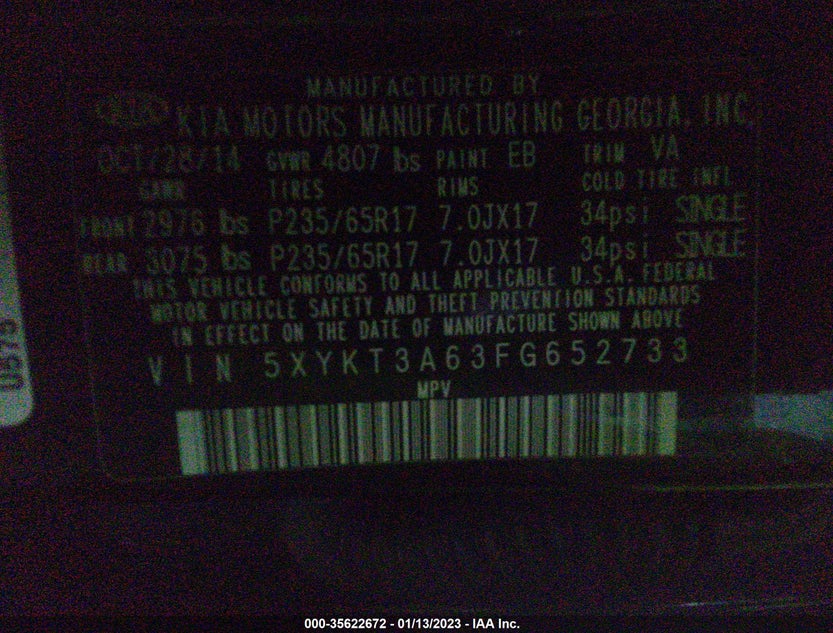 5XYKT3A63FG652733