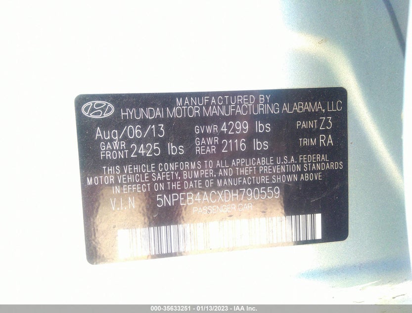 5NPEB4ACXDH790559