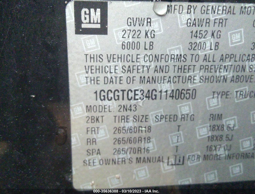 1GCGTCE34G1140650