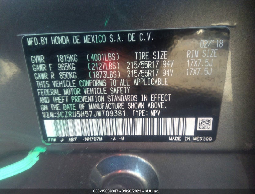 3CZRU5H57JM709381