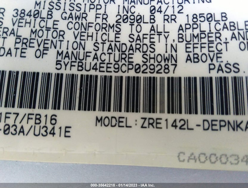 5YFBU4EE9CP029287