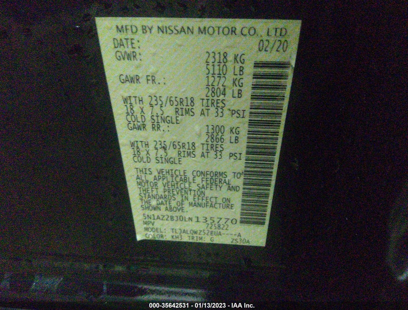 5N1AZ2BJ0LN135770
