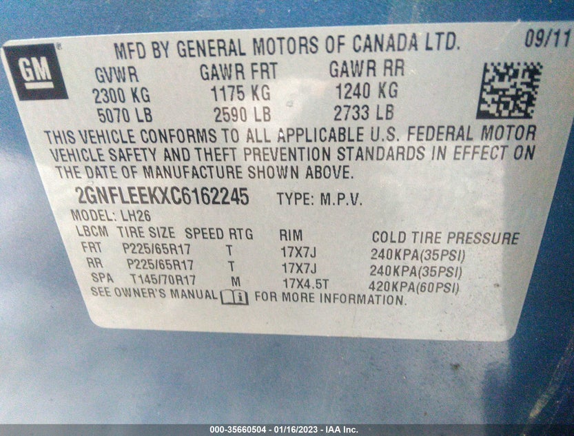 2GNFLEEKXC6162245