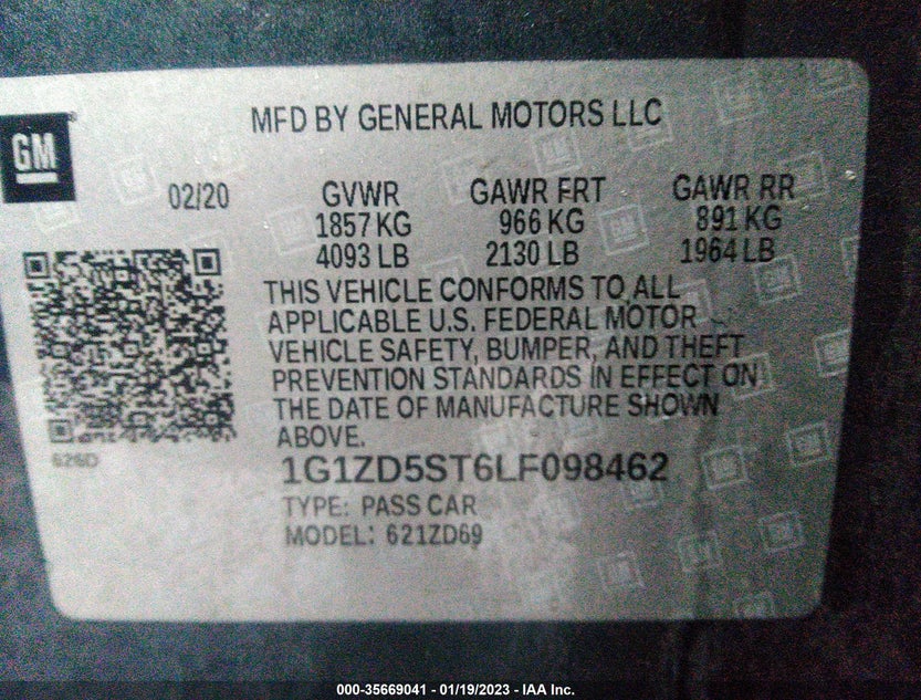 1G1ZD5ST6LF098462