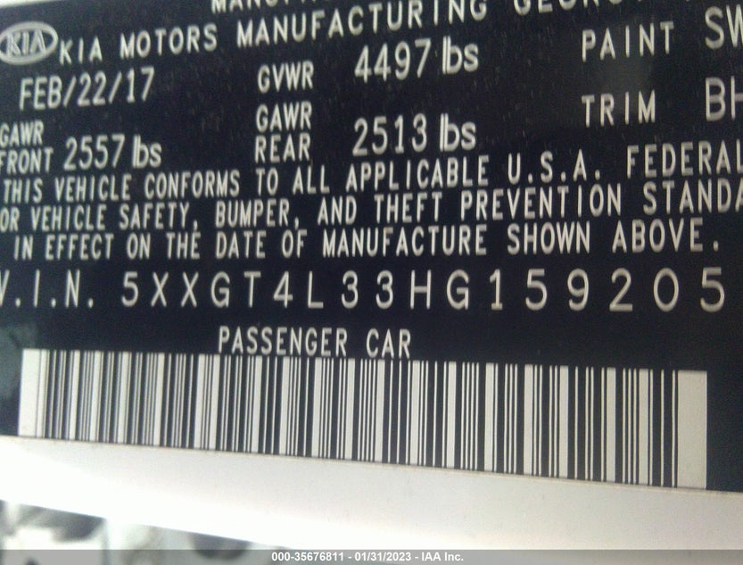 5XXGT4L33HG159205