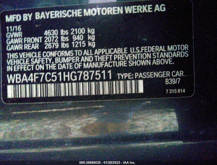 WBA4F7C51HG787511
