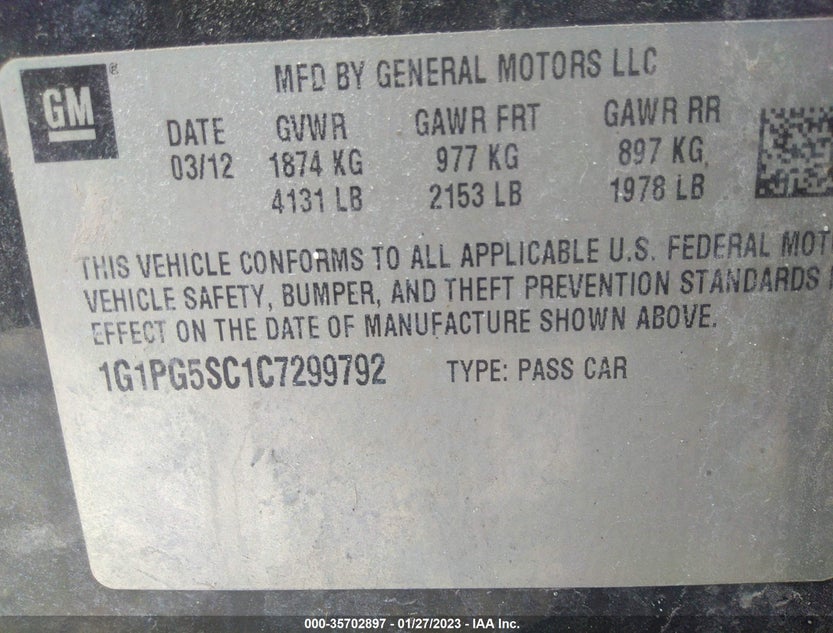 1G1PG5SC1C7299792