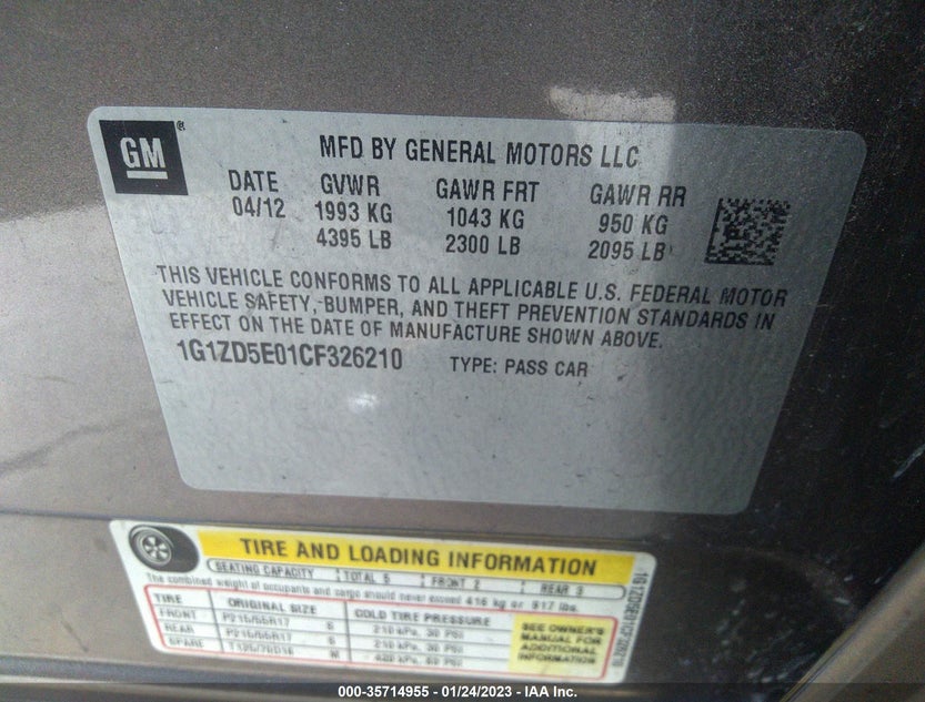1G1ZD5E01CF326210