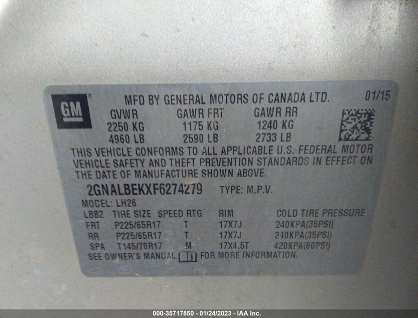 2GNALBEKXF6274279