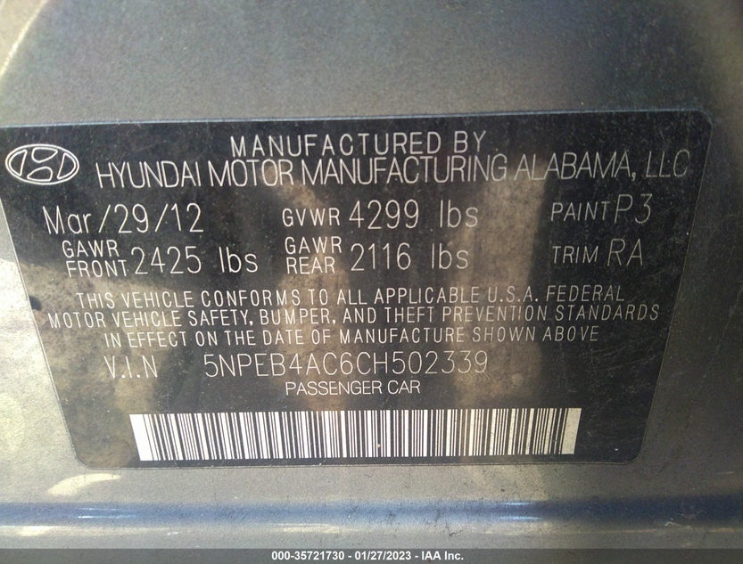 5NPEB4AC6CH502339