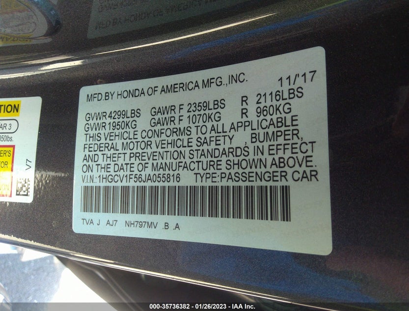 1HGCV1F56JA055816