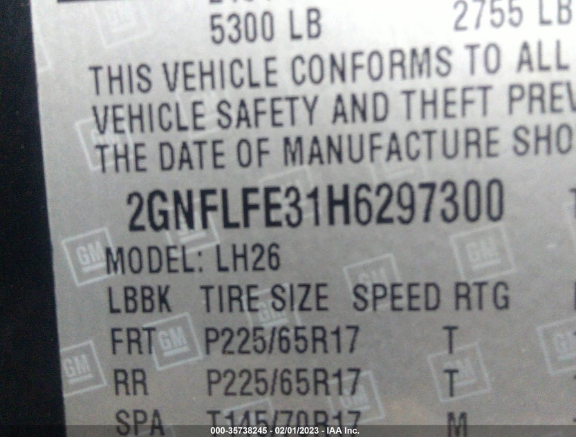 2GNFLFE31H6297300