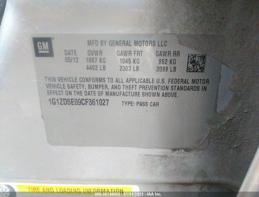 1G1ZD5E09CF361027