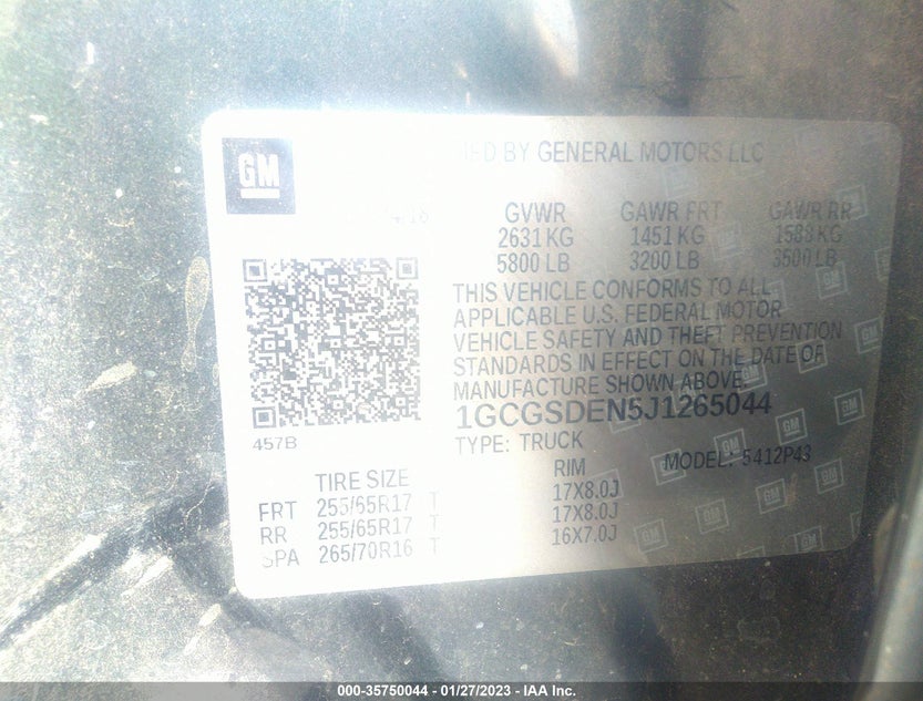 1GCGSDEN5J1265044