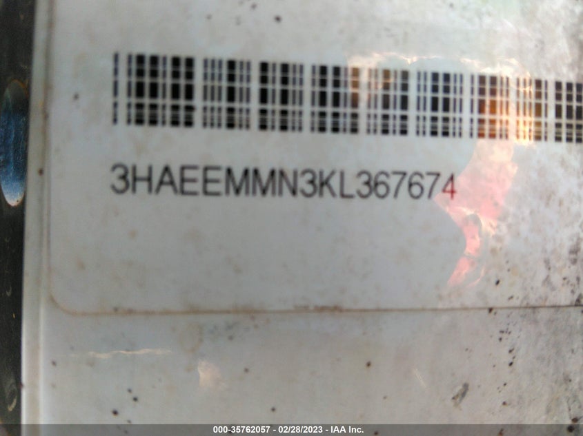 2019 International Hv VIN: 3HAEEMMN3KL367674 Lot: 35762057