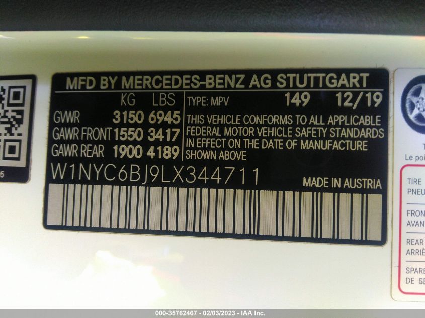 VIN W1NYC6BJ9LX344711 2020 Mercedes-Benz G-Class, G... no.9